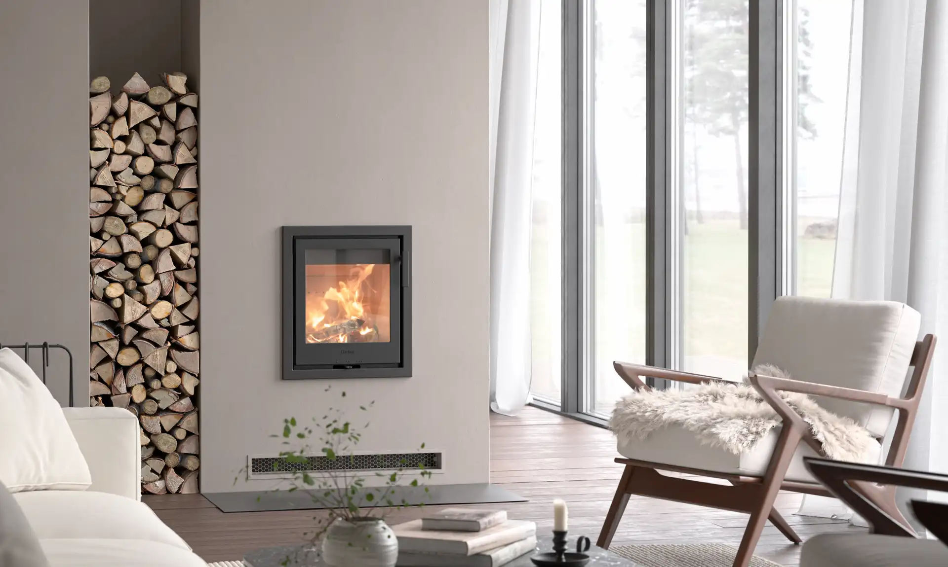 Insert Contura I4 dans un salon Cosy